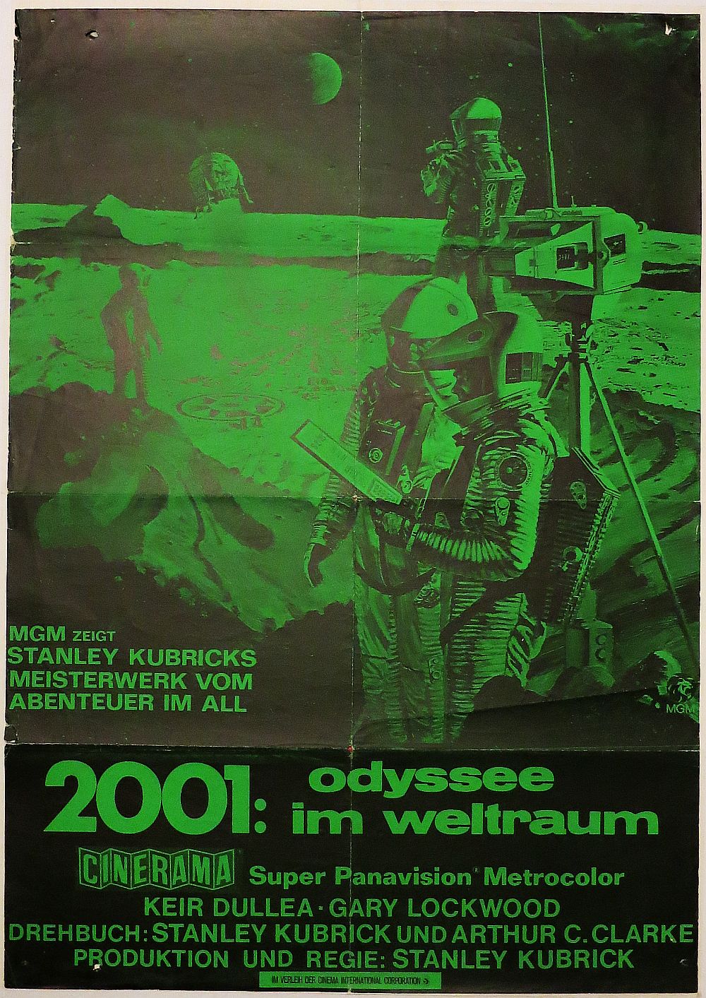 2001: Odyssee im Weltraum, Orig. Kinoplakat, sehr seltenes Motiv in Grün-image