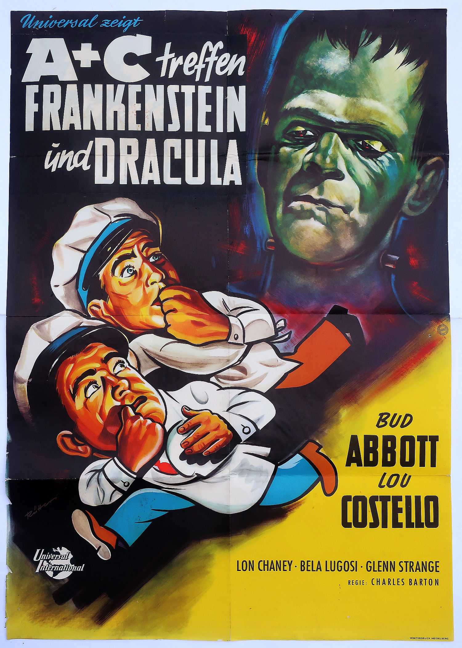 Abbott und Costello treffen Frankenstein und Dracula, Kinoplakat, Dt. EA 1956-image