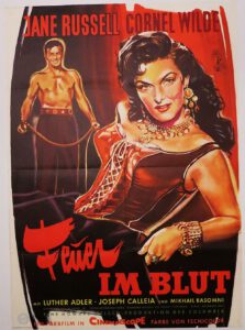 Feuer im Blut, Orignial Kinoplakat, Deutsche EA 1956, mit Jane Russel-image
