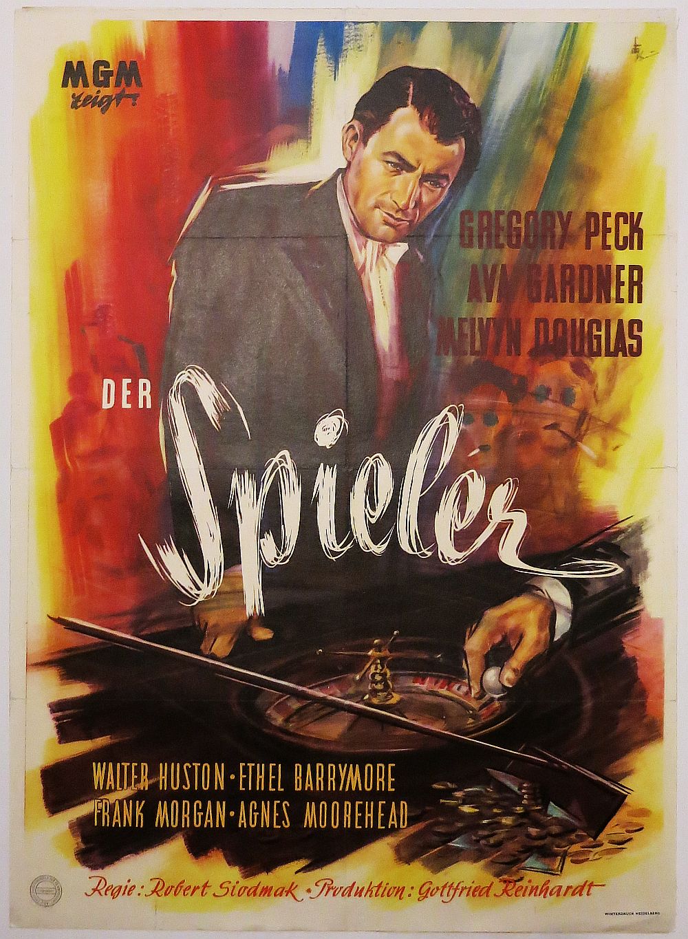 Der Spieler, Deutsche Erstaufführung 1956, Graphik: H. Braun, LINEN BACKED-image