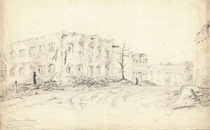 Aschau, Brandkatastrophe in Niederaschau, Bleistiftzeichnung, 1882-image
