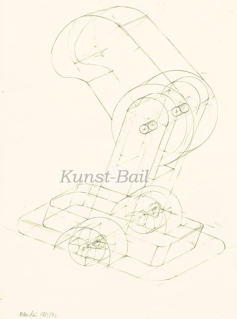 Joachim Bandau, o. T., Zeichnung, Bleistift , signiert, datiert 1972-image