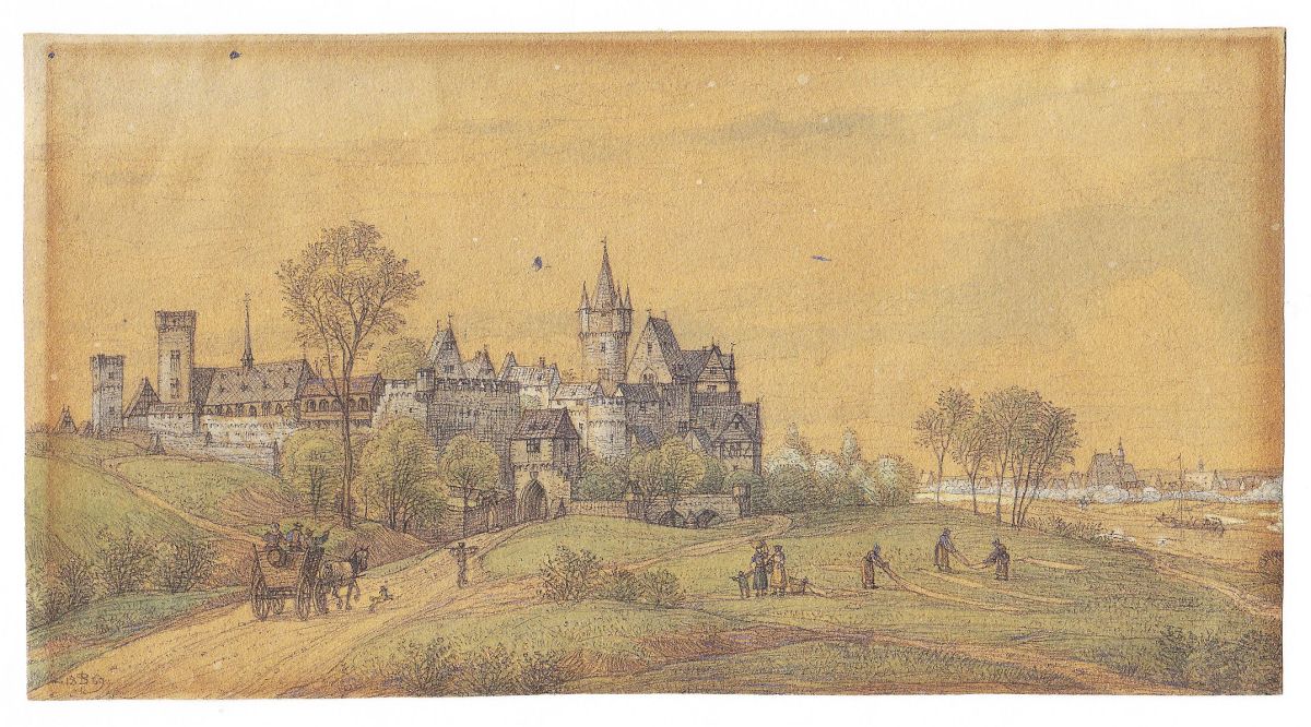 Peter Becker, Steinheim am Main, Aquarell über Bleistift, monogrammiert, 1869-image