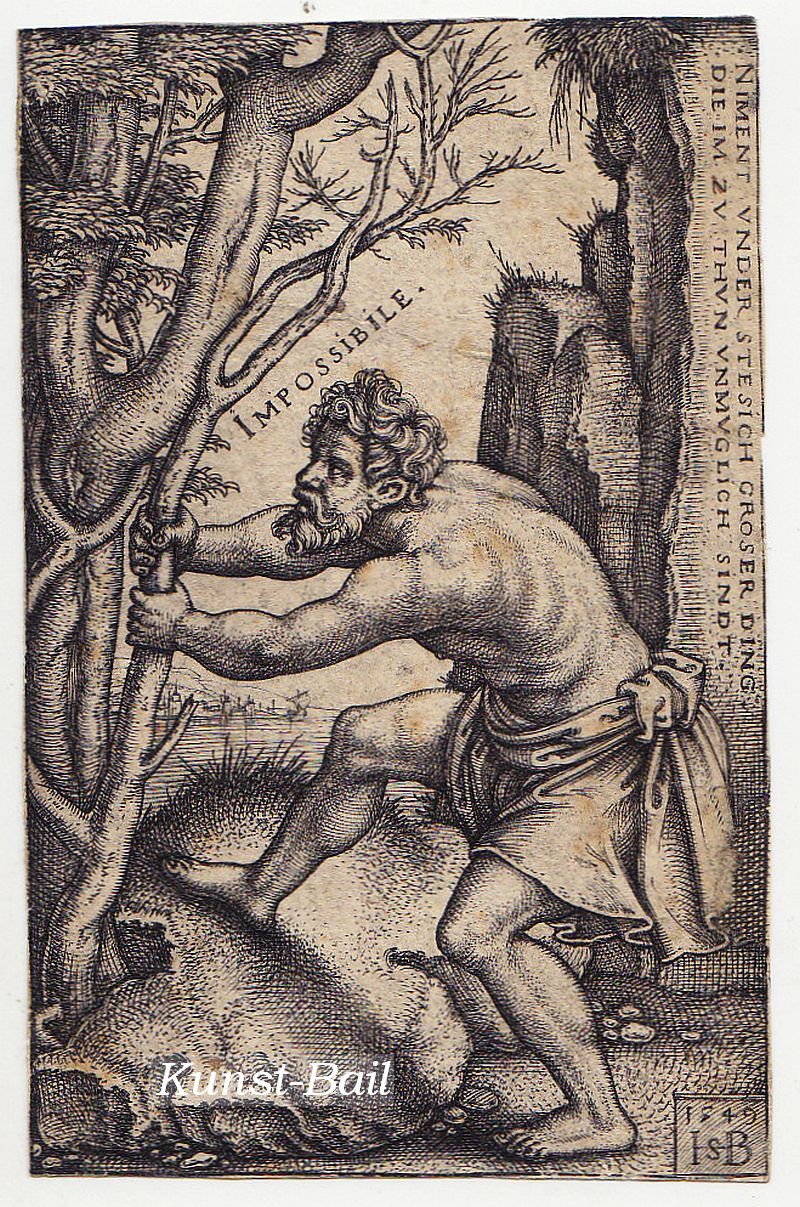 Hans Sebald Beham, Das Unmögliche / Impossibile, Kupferstich, 1549-image