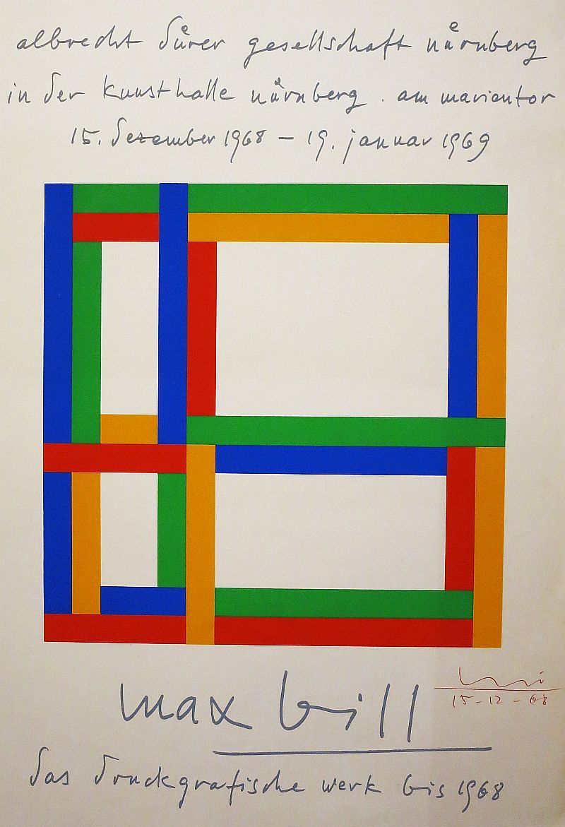 Max Bill, Ausstellungsplakat, 1968, signiert-image