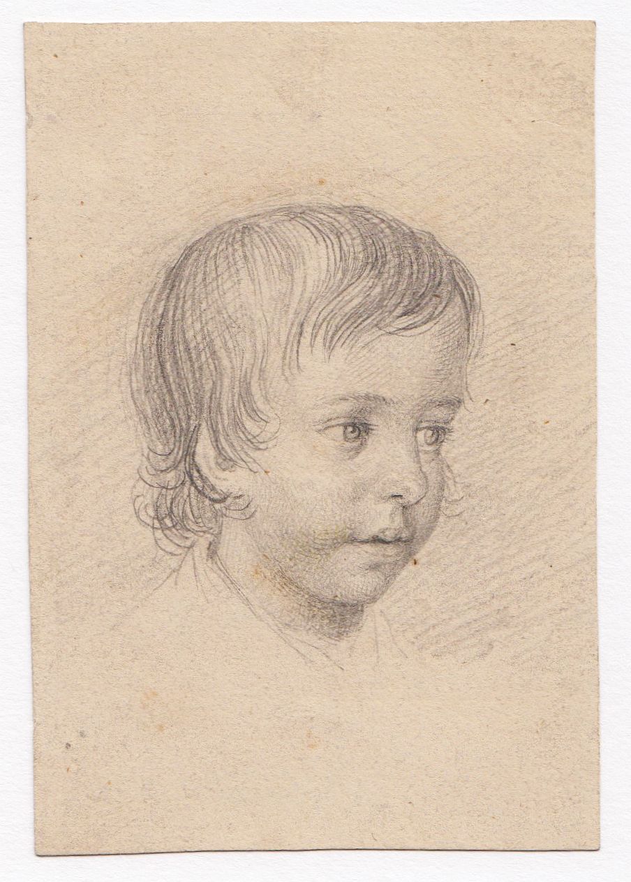 Moritz M. Daffinger, zugeschrieben, Knabenportrait, Bleistiftminiatur, um 1840-image