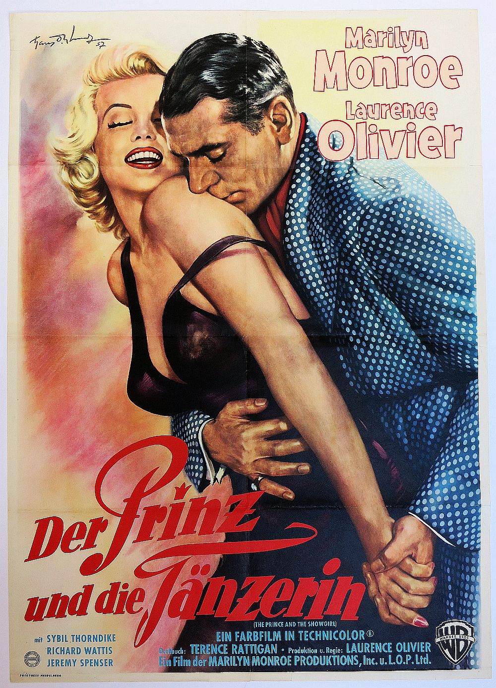 Der Prinz und die Tänzerin, Plakat zur dt. EA 1957, A1-image