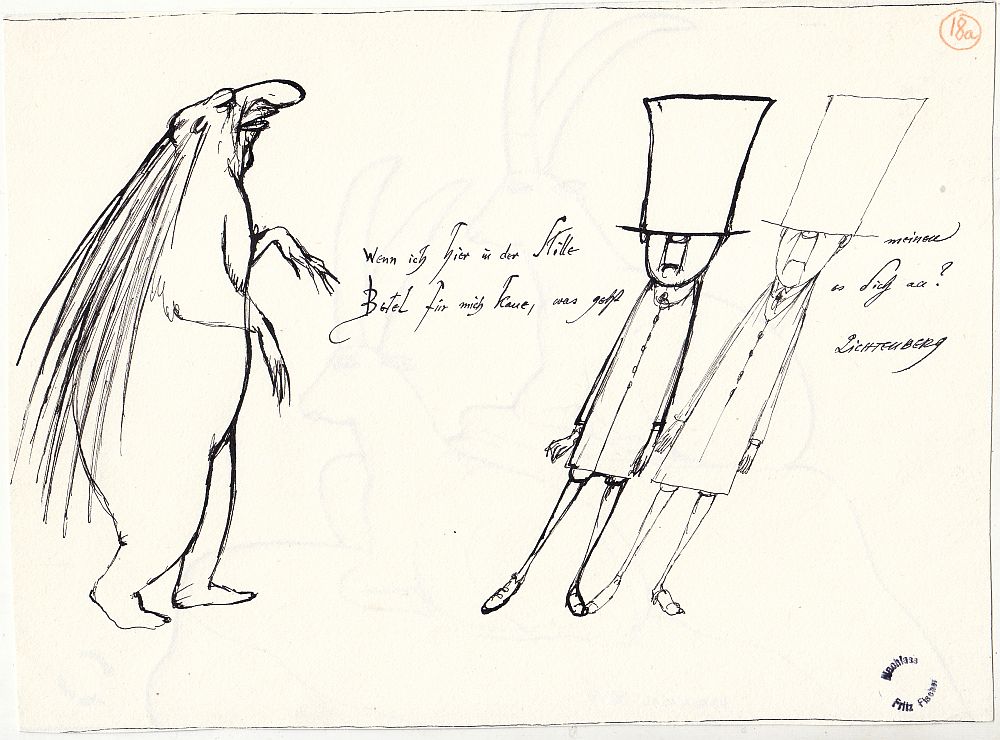 Fritz Fischer, Wenn ich hier....& Denkmäler V, 2 Zeichnungen auf einem Blatt-image