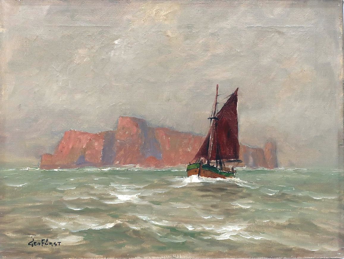 Geo Fürst, Helgoland, Öl auf Leinwand, signiert, um 1930, gerahmt