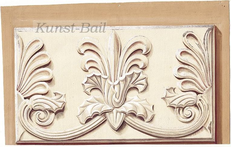 Umkreis Gärtner / Klenze, Ornamente, 4 Mischtechniken auf Papier, um 1850-image