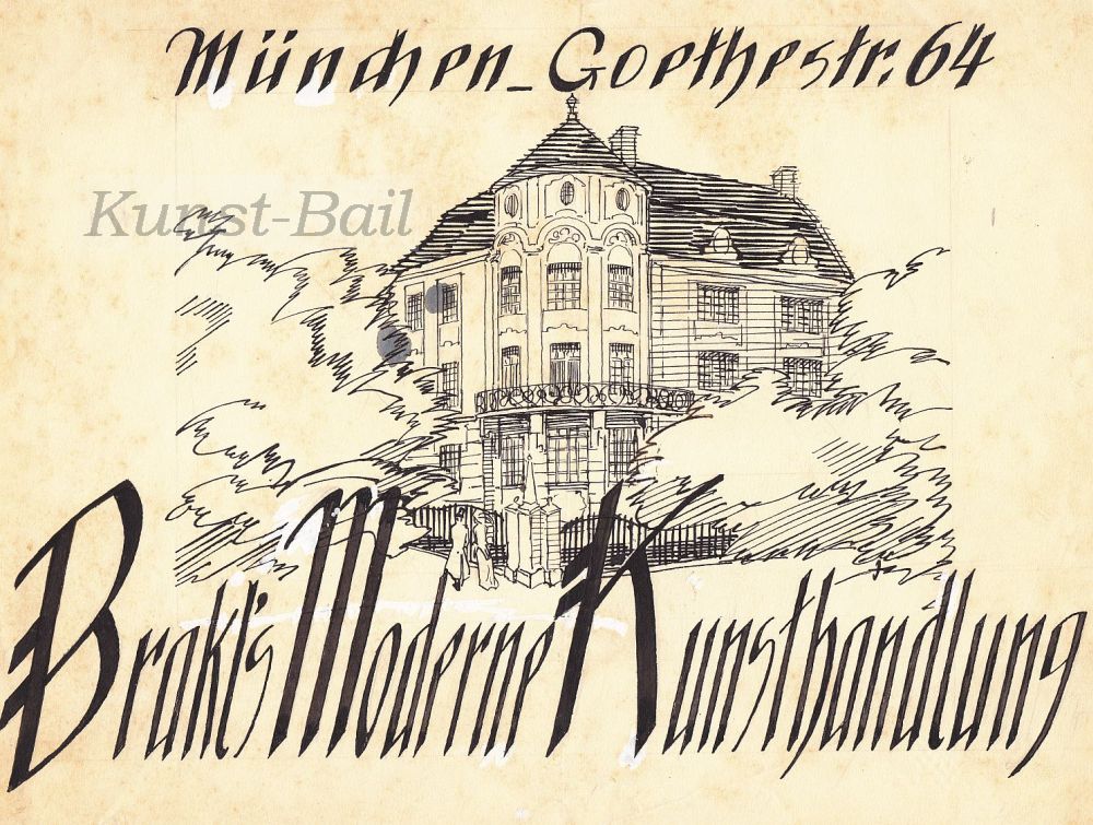 Willy Geiger, Brakl`s moderne Kunsthandlung, Tuschfeder, um 1910-image