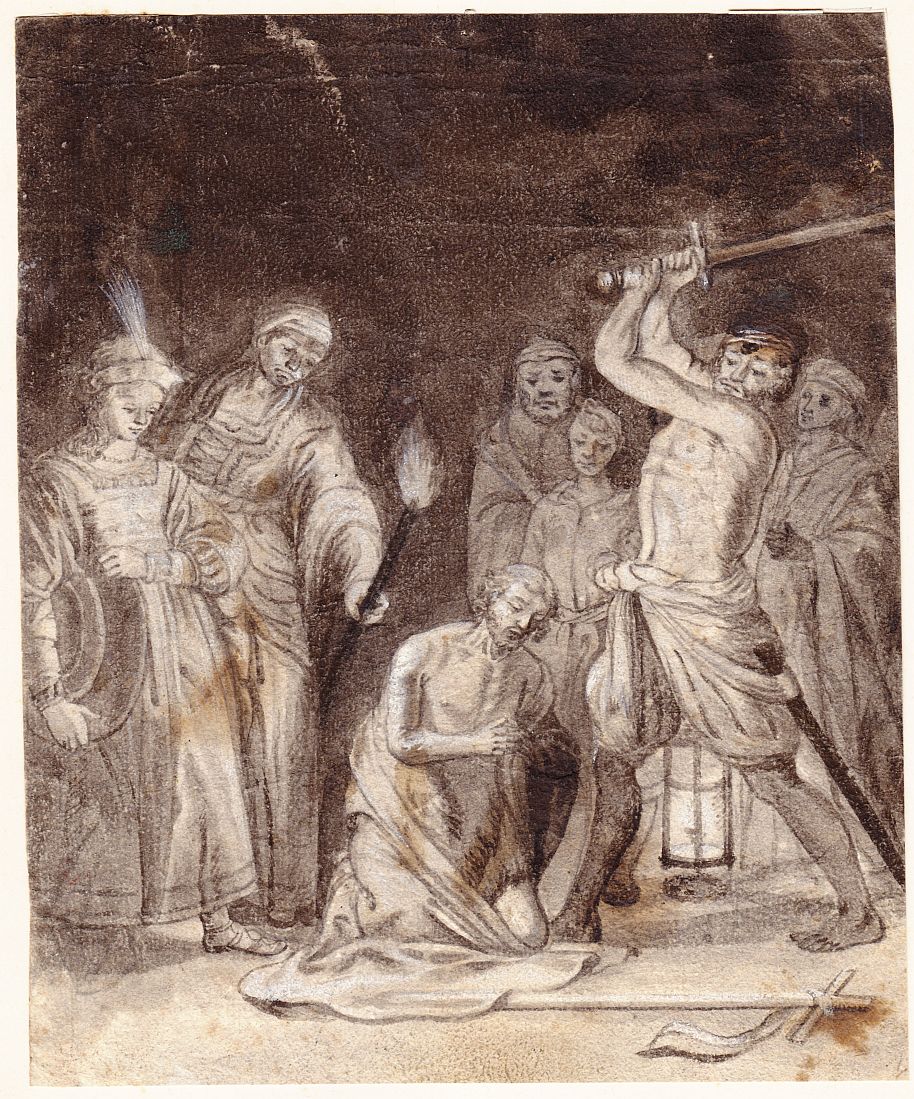 Gmeinder von Ravensburg, zugeschrieben, Enthauptung d. Hl. Johannes, Tusche um 1730