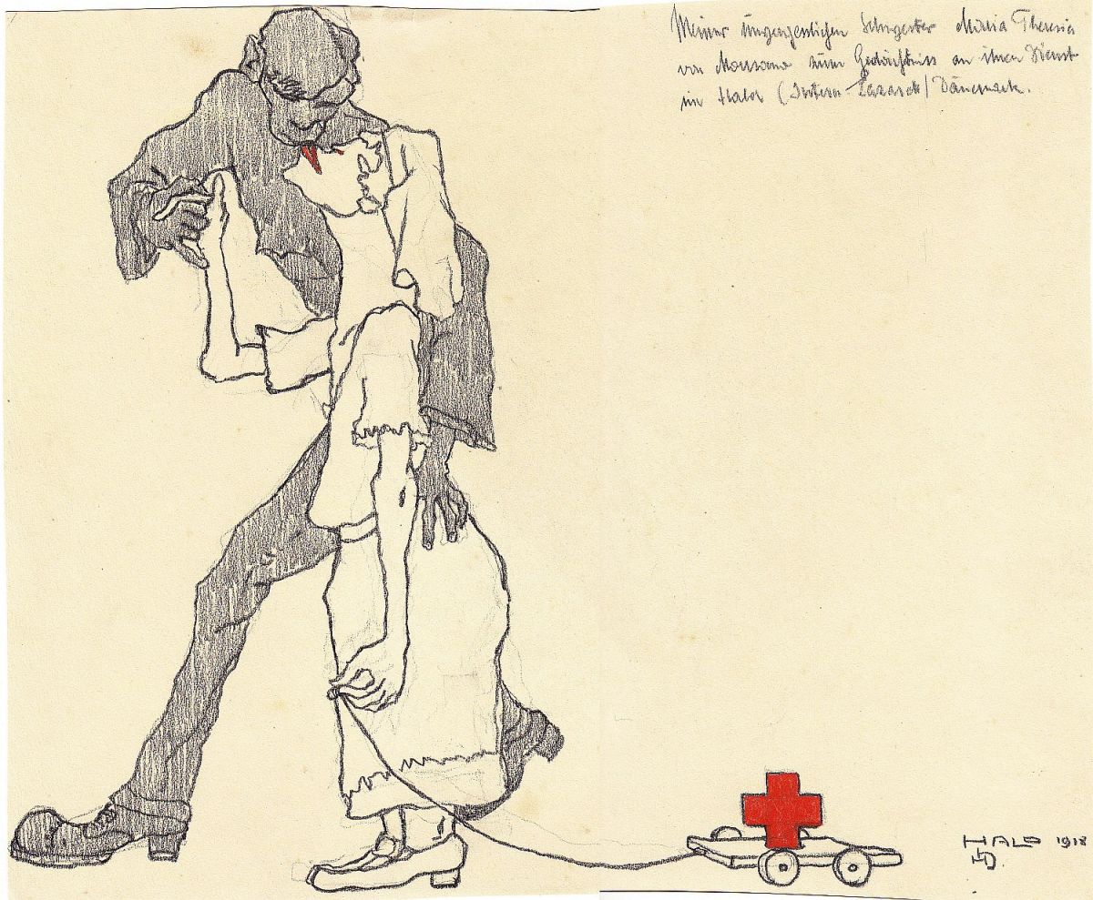 Hugo Hodiener, Meiner unvergesslichen Schwester...., Zeichnung, Monogramm, 1918-image