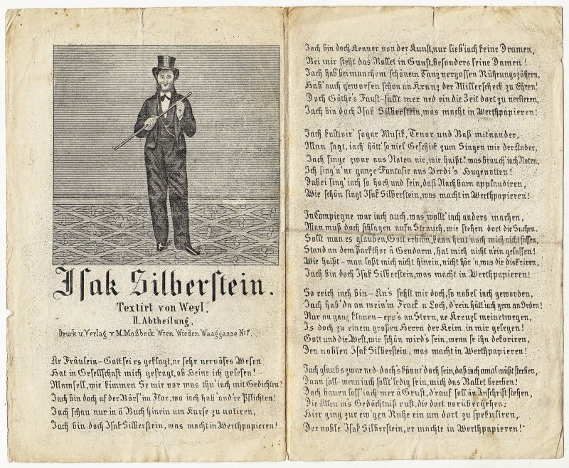 Wien - Variete, Isak Silberstein, Text von Joseph Weyl, Einblattdruck, um 1860-image