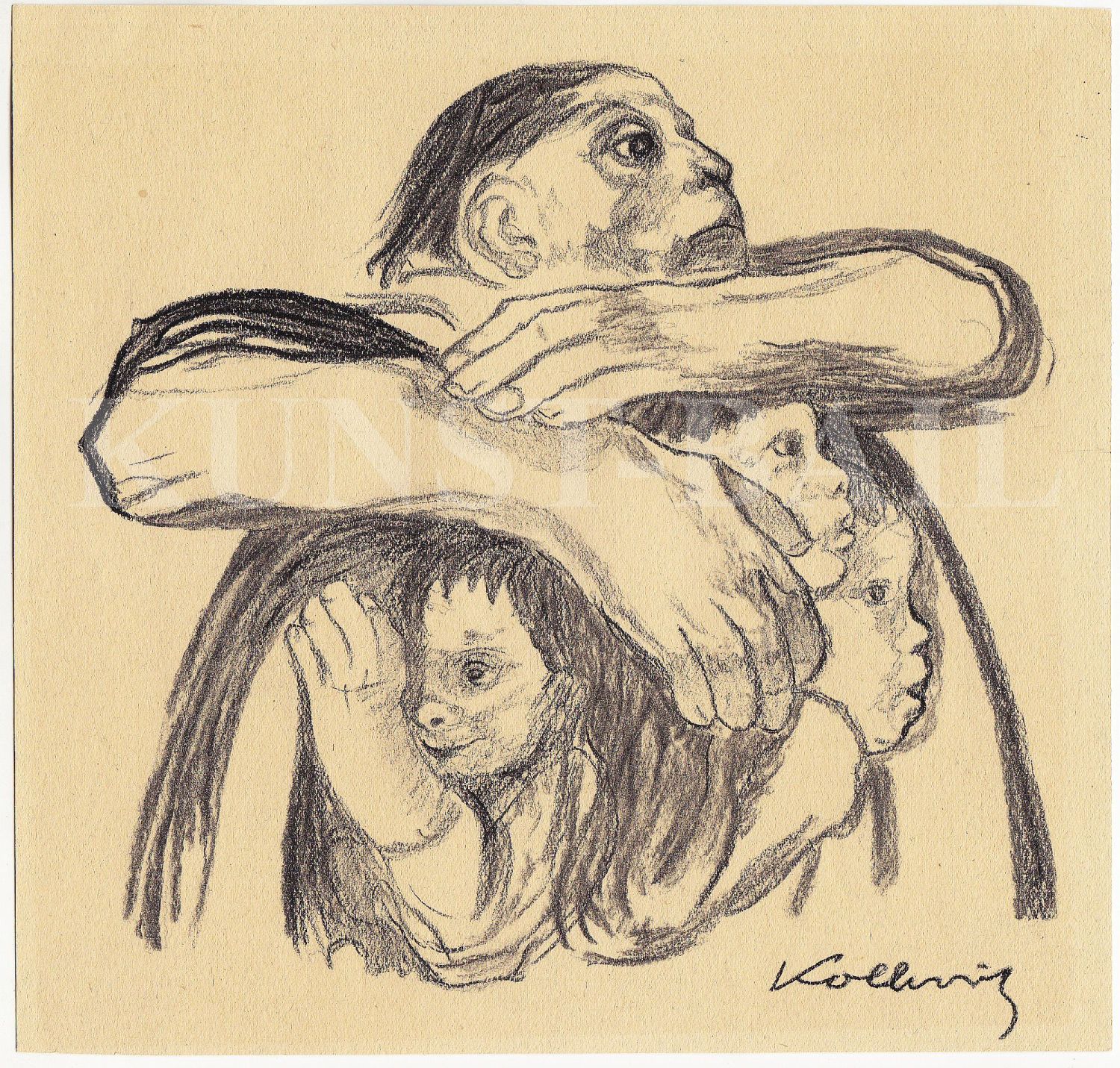 Käthe Kollwitz, Saatfrüchte sollen nicht vermahlen werden, Kohlezeichnung, 1941-image