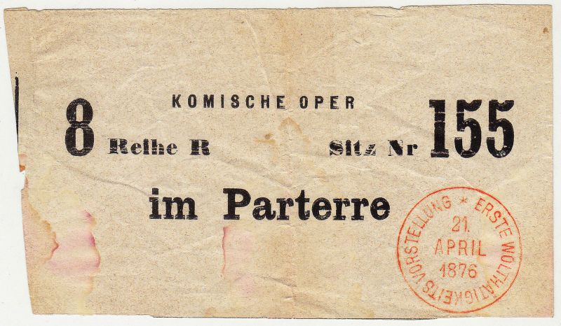 Wien - Ringtheaterbrand: Eintrittskarte Komische Oper und Aktien-Coupons, 1876-image