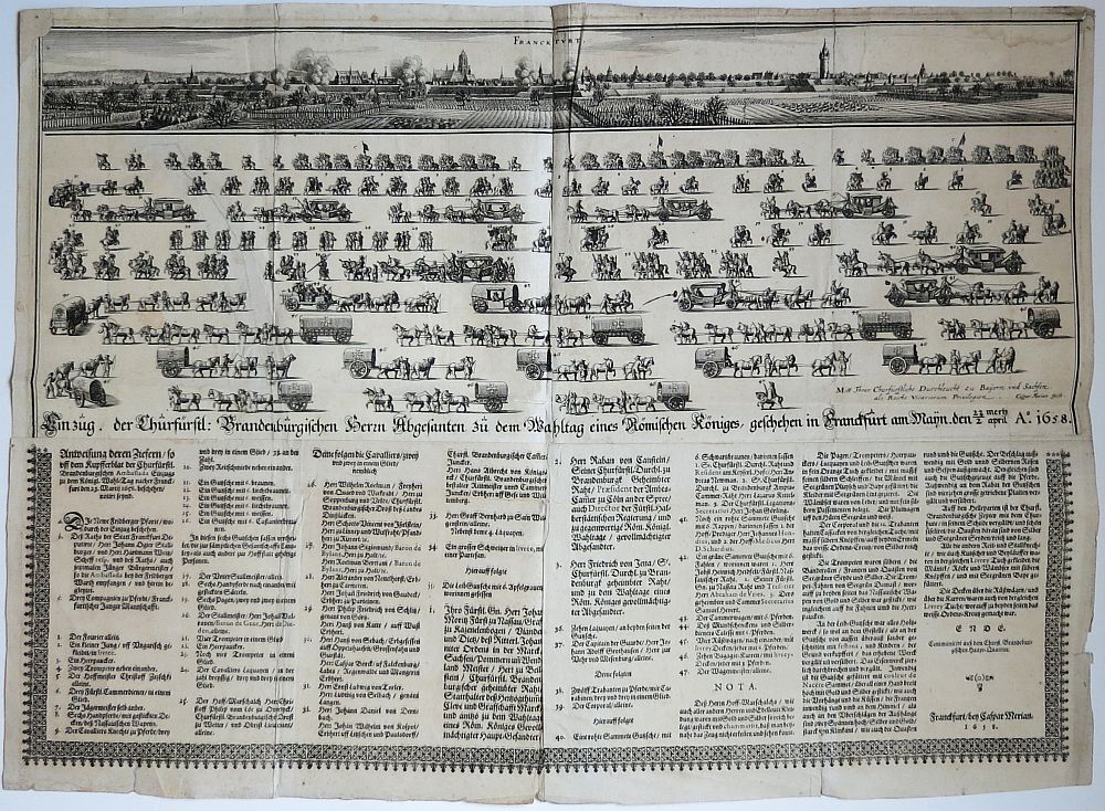 Merian, Einzug der Churfürstl. Brandenburgischen Herrn Abgesandten...Frankfurt 1658, Kupferstich-image