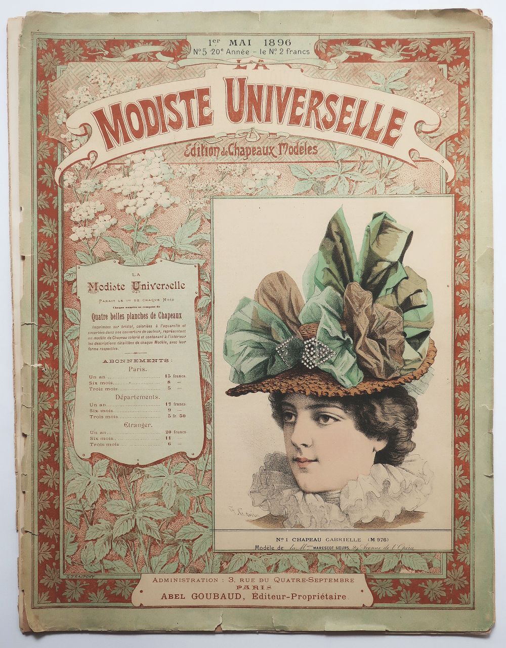 Modiste Universelle, Hüte, 6 kolorierte Lithographien, Paris 1894-96-image