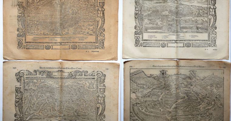 Sebastian Münster, Cosmographia, daraus 92 Holzschnitte auf 75 Blättern, um 1550