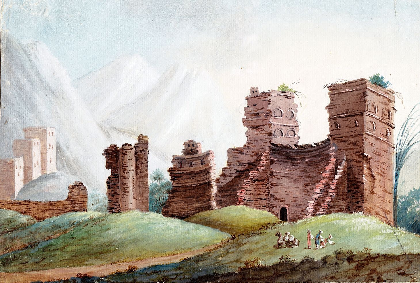 Josef Neugebauer, zugeschrieben, orientalische Landschaft, Aquarell, um 1850-image