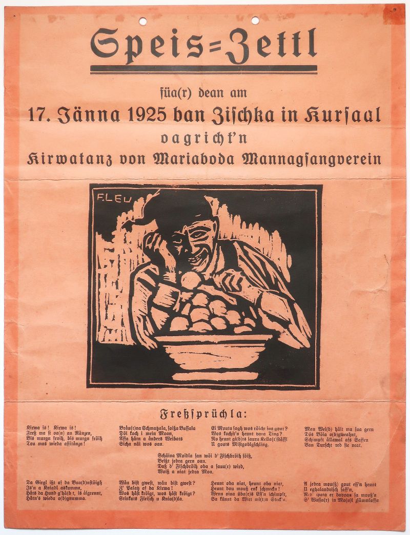 Speis-Zettl, 1925, Marienbad, Zischka im Kursaal, Kirwatanz vom Mariaboda Mannagsangverein-image
