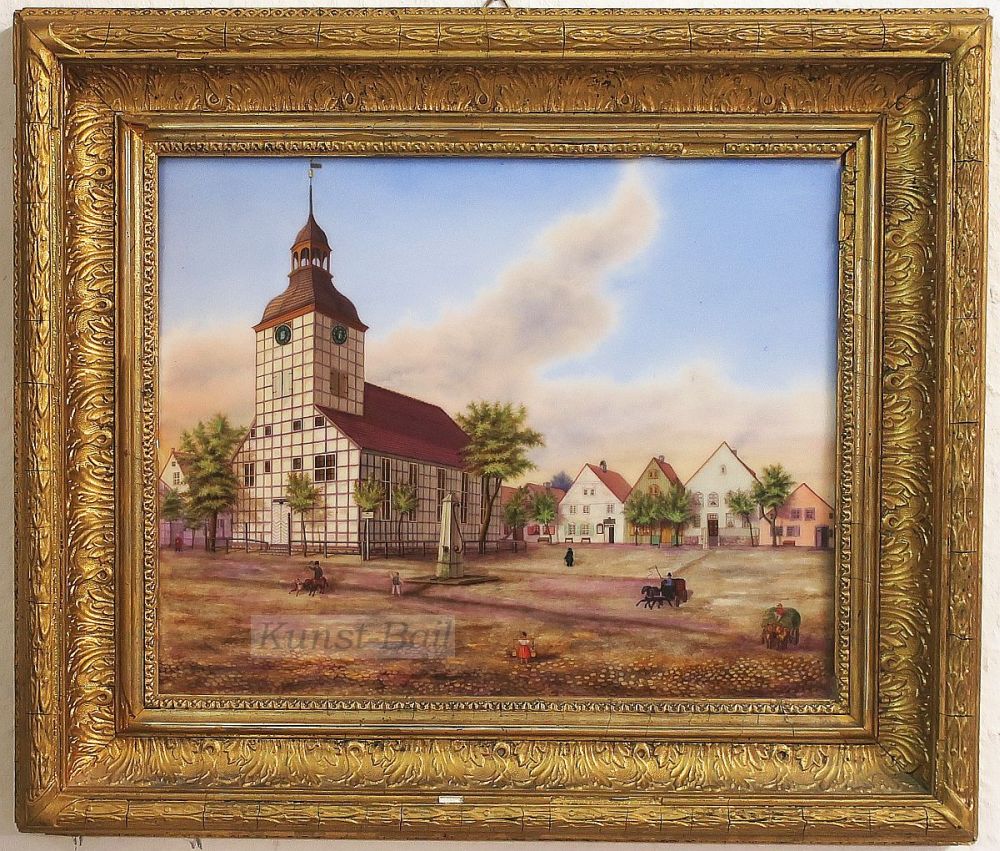 Czarne, Marktplatz, Porzellanfarben auf Porzellan, um 1850/80-image