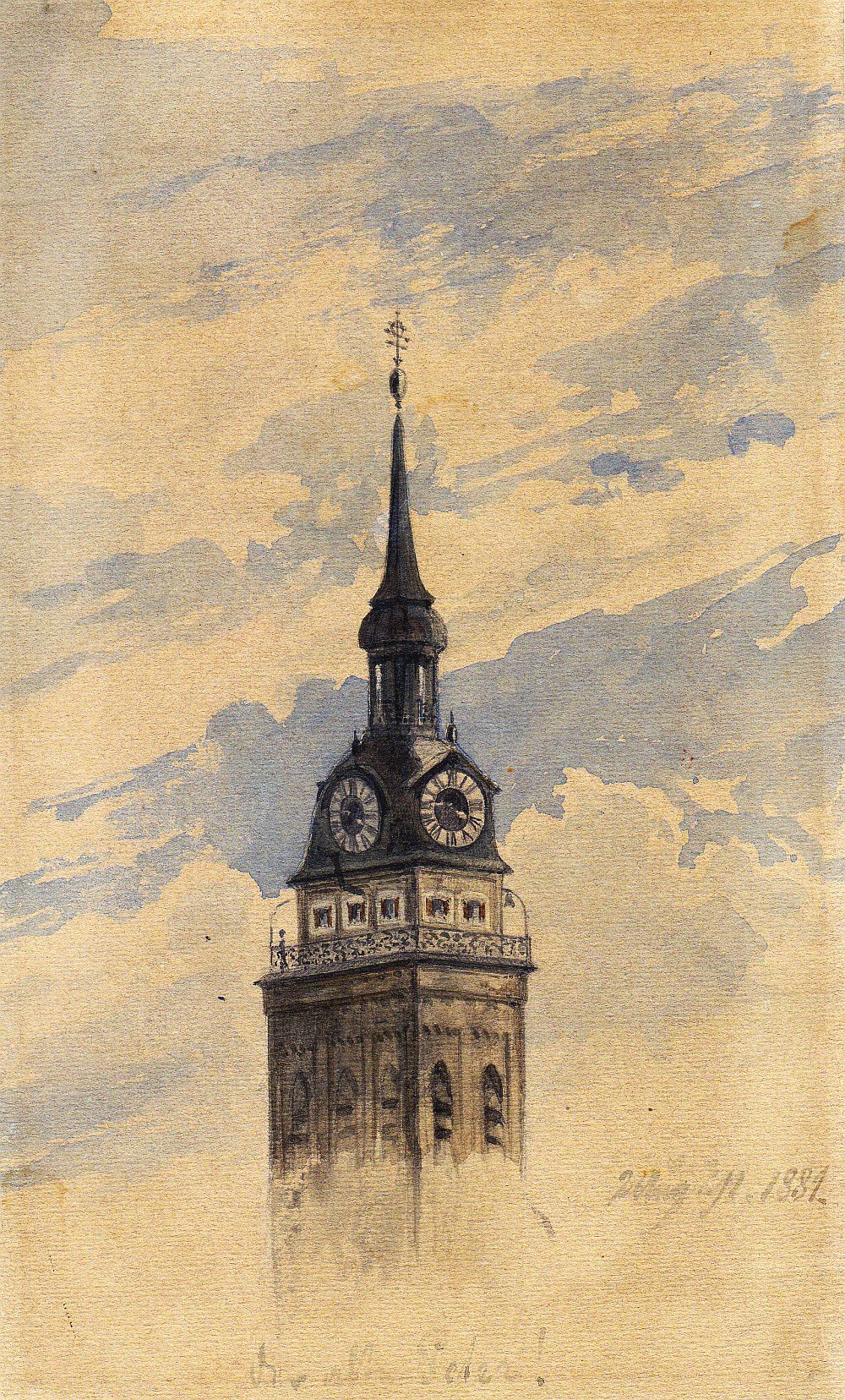 München, Der Alte Peter, Aquarell, bezeicchnet und datiert, 1881-image