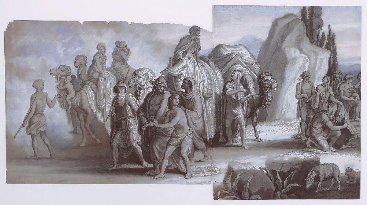 Philipp Vornkeller, Joseph wird von seinen Brüdern verkauft, signiert, Mischtechnik, um 1840-image