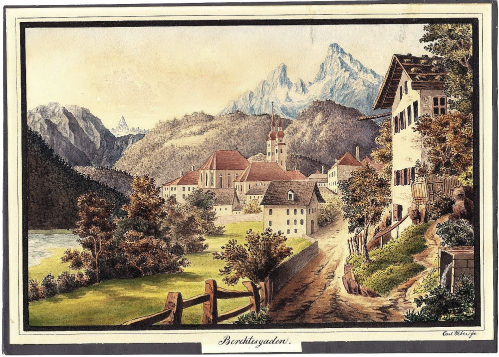 Karl Josef Weber, Berchtesgaden, Aquarell, um 1838-image