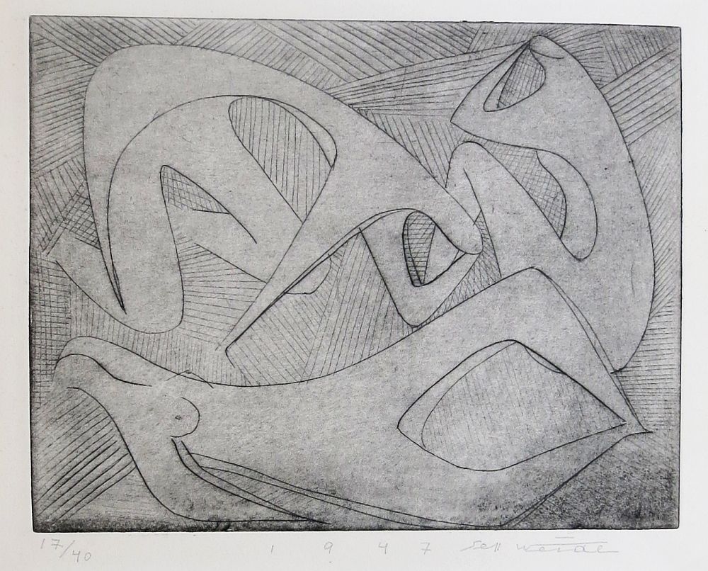 Seff Weidl, Menage à trois, Radierung, signiert, nummeriert, 1947-image