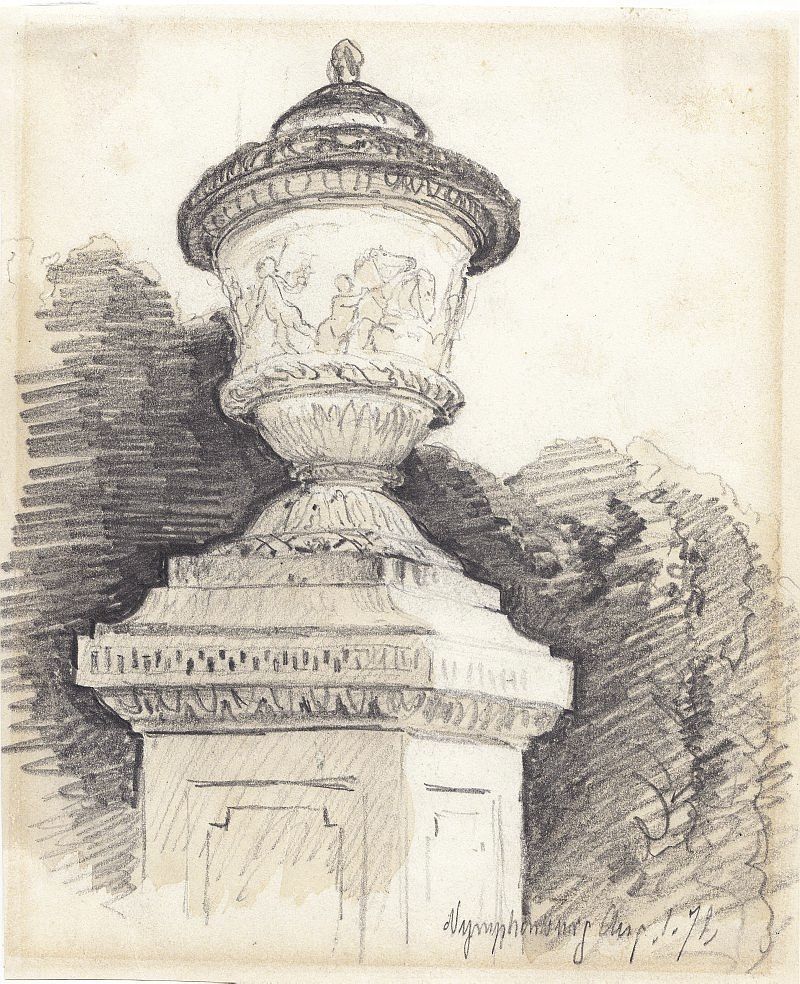 Sion Longley Wenban, Detail Schloss Nymphenburg, Bleistift auf Velin, 1878-image