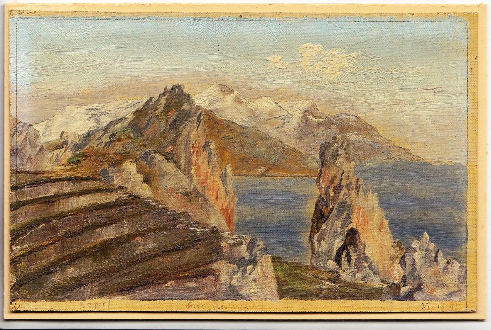 Alf Bachmann, Capri….(unleserlich), 1891, Ölskizze-image