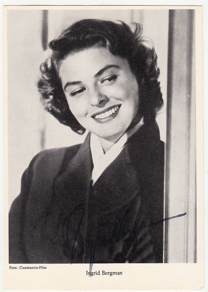 Ingrid Bergman, Autogramm auf Offsetfoto-image