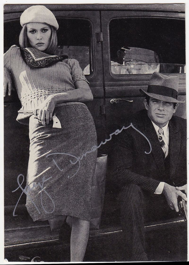 Faye Dunaway, Autogramm auf Postkarte "Bonnie & Clyde"-image