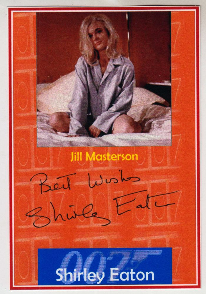 Shirley Eaton, Autogramm auf James-Bond-Autogrammkarte-image