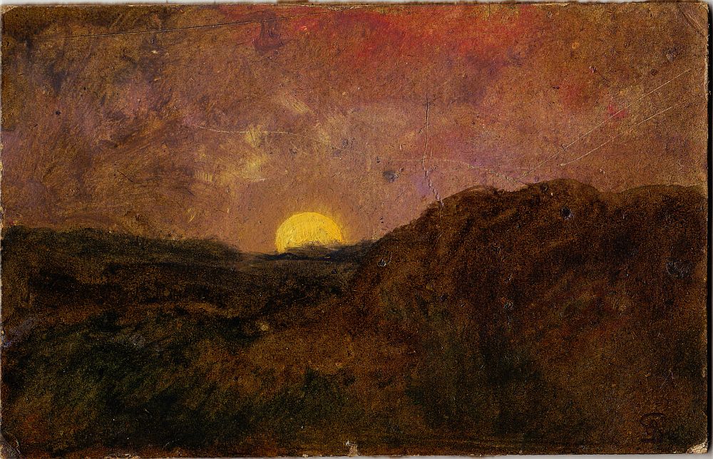 Otto Seitz, Sonnenuntergang, Öl auf Karton, monogrammiert-image