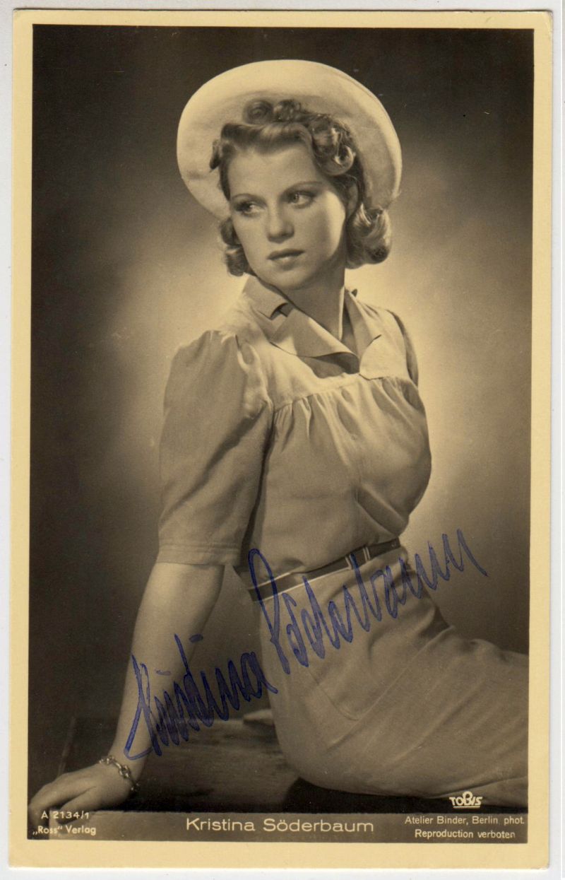 Kristina Söderbaum, Autogramm auf Postkarte, 1939.-image