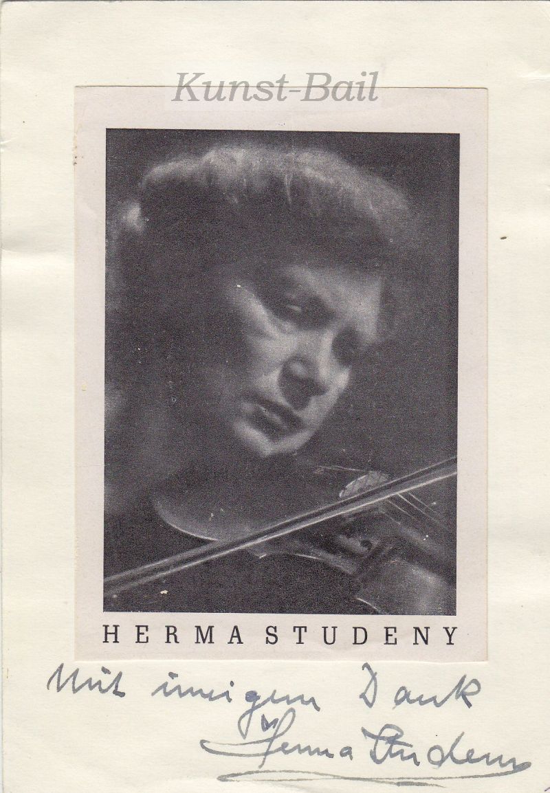 Herma Studeny, Konvolut mit vier Autographen-image