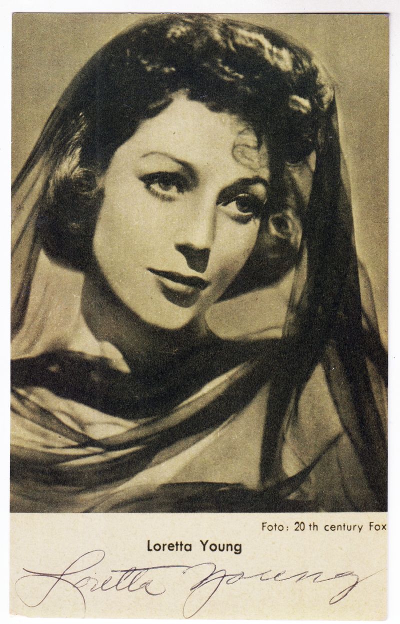 Loretta Young, Autogramm auf Foto-image