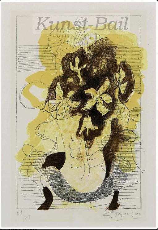 Georges Braque, Fleurs jaunes, Farblithographie, signiert, nummeriert-image