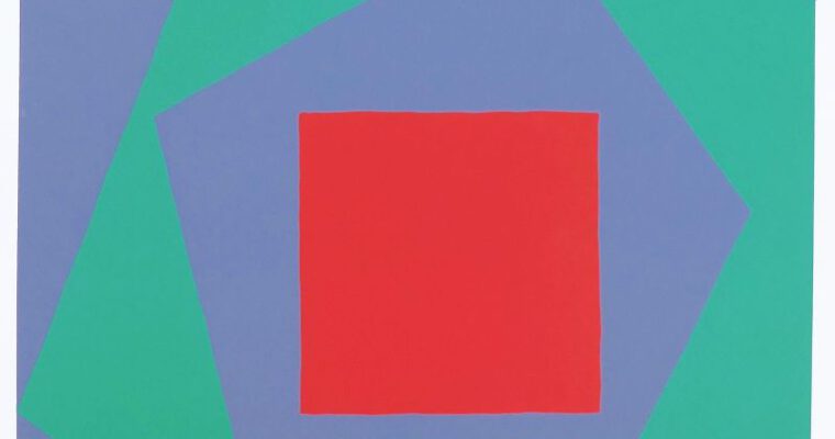 Johannes Itten, Komposition 3f, Farbserigraphie, 1961, Nachlassstempel.