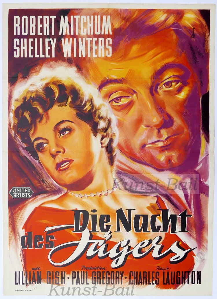 Die Nacht des Jägers, Filmplakat, A1, Dt. EA 1955-image