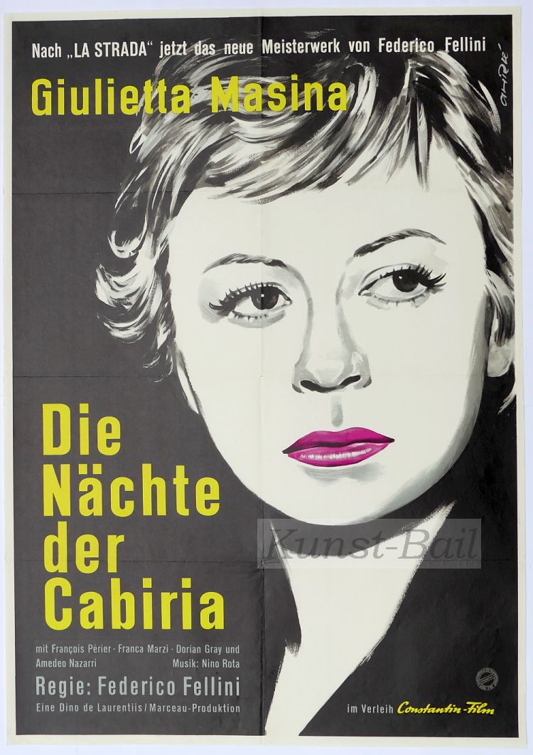Die Nächte der Cabiria, Filmplakat, A1, B-Motiv, Dt. EA 1957-image