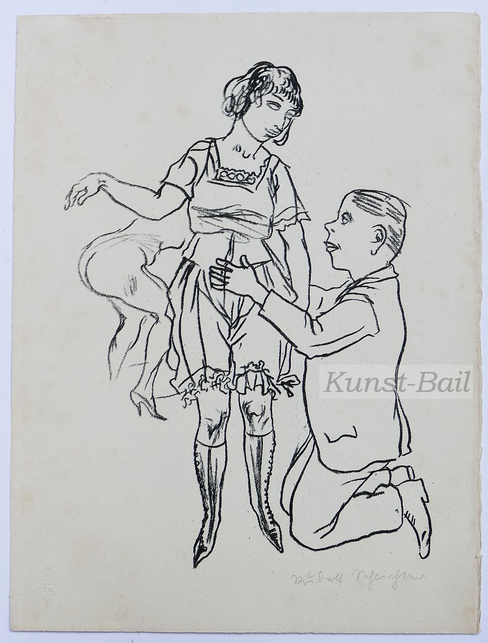 Schlichter Rudolf, der Bräutigam, Lithographie, 1922, signiert-image