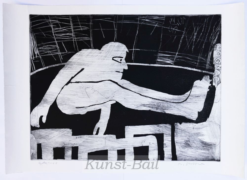 Brank Suhy, ohne Titel (Hürdenläufer), Radierung, signiert, 1988-image