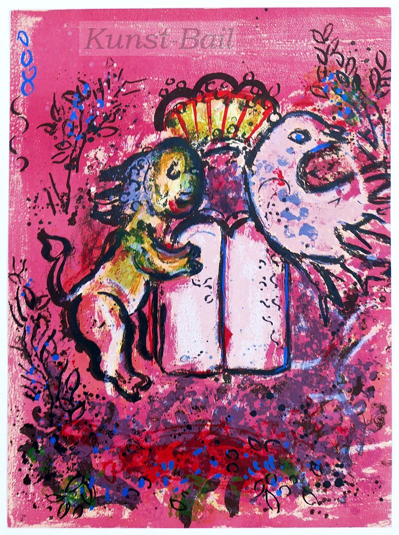 Marc Chagall, Les Tables de la Loi, Original Farblithographie, 1962-image