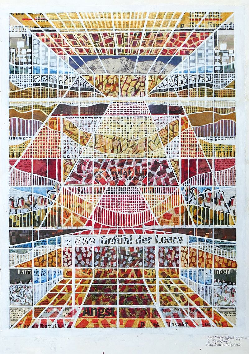 B. Hammerschmidt, Naturkatastrophen (Erdrutschtod, Lawine), Mischtechnik, signiert,1999-image