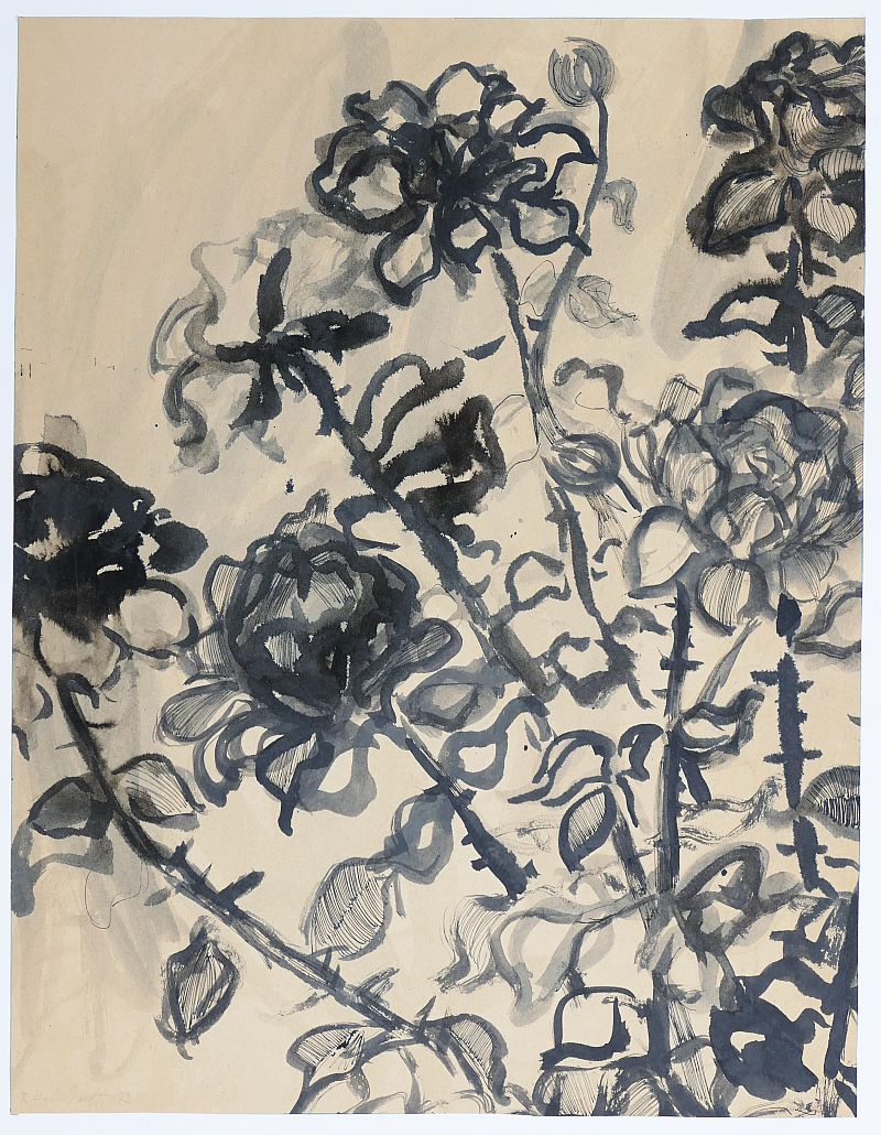 B. Hammerschmidt, ohne Titel (Blumen), Tusche, signiert,1972-image