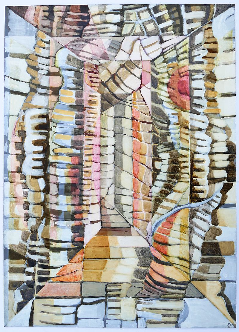 B. Hammerschmidt, ohne Titel (Struktur, Rücken-Wirbel), Öl auf Malkarton, nicht signiert, um 1970-image