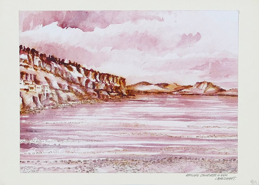 B. Hammerschmidt, Gemischte Strukturen in der Landschaft, Tuschfeder, Tusche, signiert, 1980-image